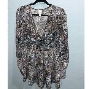H&M animal print baby doll dress